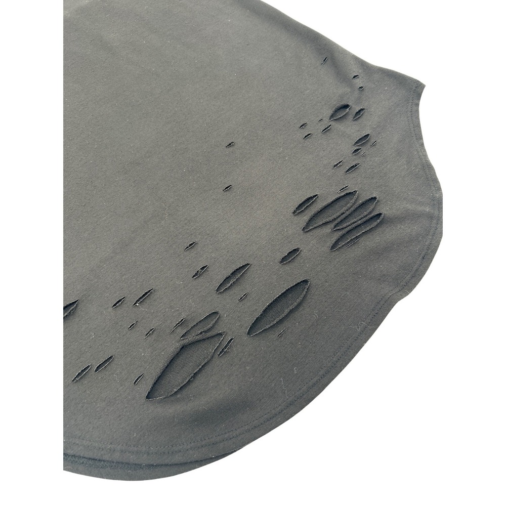 Windsor‎ Womens Black Distressed Ripped T-Shirt Dress Short Sleeve Crew Neck Med - Picture 5 of 9